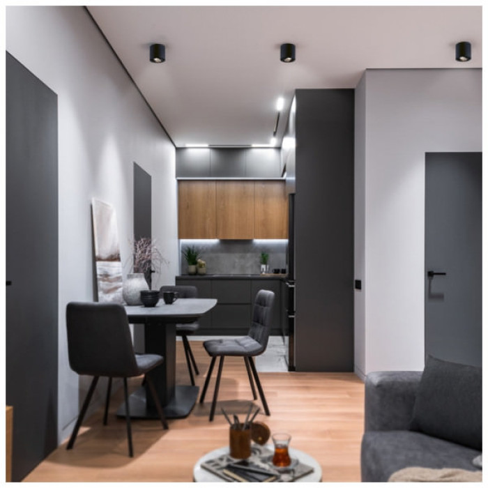 Світильник точковий Videx під лампу GU10 накладний Чорний (VL-SPF12A-B)