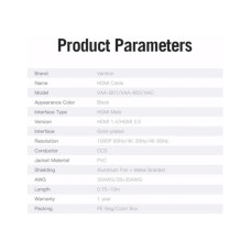 Кабель мультимедійний HDMI M to HDMI M 10.0m black Vention (AACBL)