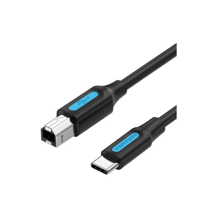 Кабель для принтера USB-C 2.0 to BM 1.5m 2A black Vention (CQUBG)