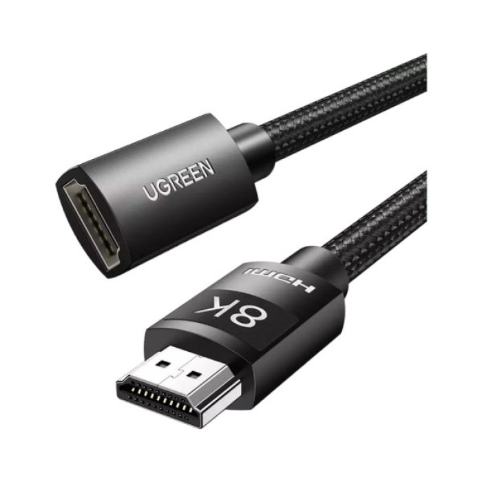 Кабель мультимедійний HDMI M to HDMI F 0.5m 8K HD151 black Ugreen (40400)