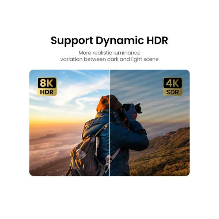 Кабель мультимедійний HDMI M to HDMI F 0.5m 8K HD151 black Ugreen (40400)