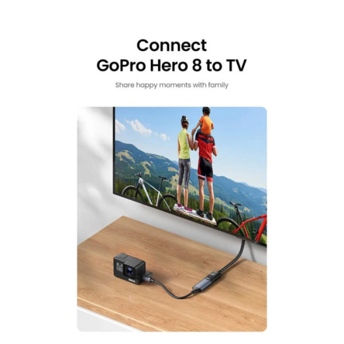 Кабель мультимедійний HDMI M to HDMI F 0.5m 8K HD151 black Ugreen (40400)