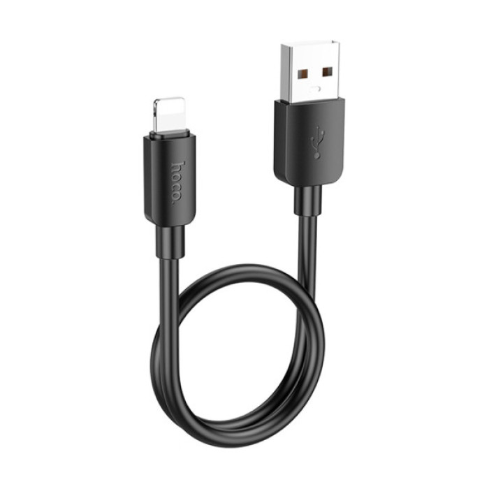 Дата кабель USB 2.0 AM to Lightning 0.25m Hyper X96 black HOCO (6942007609388)