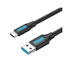 Дата кабель USB 3.0 AM to USB-C 1.5m black Vention (COZBG)