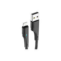 Дата кабель USB 2.0 AM to Lightning 0.25m 2.4A black Essager (EXCL-LSB01)