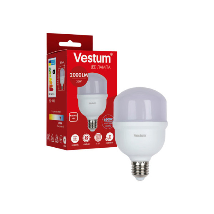 Лампочка Vestum LED T80 20W 6500K 220V E27 (1-VS-1607)