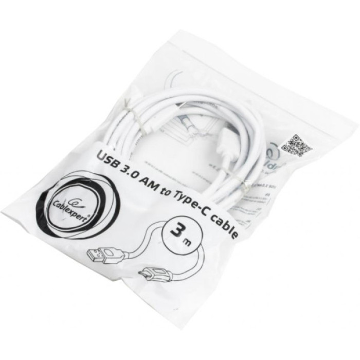 Дата кабель USB 3.0 AM to USB-C 3.0m Cablexpert (CCP-USB3-AMCM-W-10)