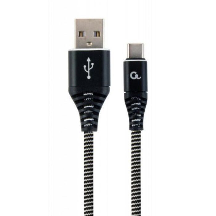 Дата кабель USB 2.0 AM to USB-C 2.0m Cablexpert (CC-USB2B-AMCM-2M-BW)