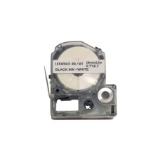 Стрічка для принтера етикеток UKRMARK трубка термозбіжна сумісна з LK6WBA11, 18мм х 2,5м, black on white (900414)