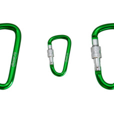 Карабін туристичний Tramp Набір 10 шт з муфтою 7 cм Green (UTRA-302-green)