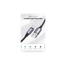 Дата кабель USB 2.0 AM to Lightning 1.0m 2.4A US199 black UGREEN (60156)