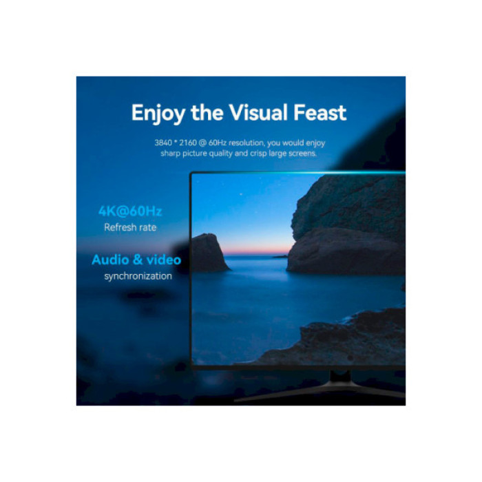 Кабель мультимедійний DisplayPort M to DisplayPort M 3.0m V1.2 4K 60Hz 3D Dolby 7.1 Vention (HAKBI)