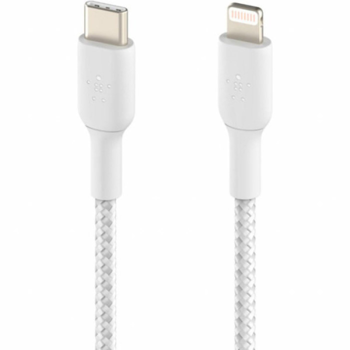 Дата кабель USB-C to Lightning 2.0m white Belkin (CAA004BT2MWH)