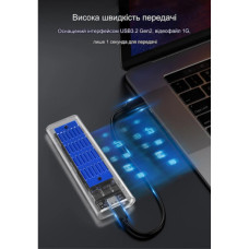 Кишеня зовнішня Dynamode M.2 SSD NVMe/SATA combo ч-з USB3.2 GEN2 Type-C (DM-CAD-SSD09)