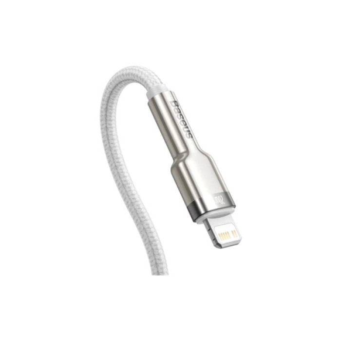Дата кабель USB-C to Lightning 1.0m Cafule Metal PD 20W white Baseus (CATLJK-A02)
