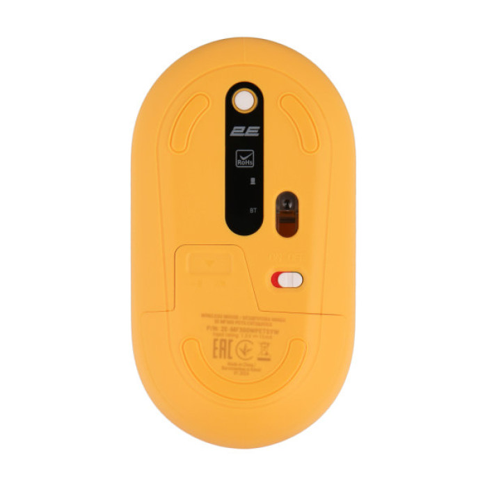Мишка 2E MF300 PETSCATS&DOGS Silent Wireless/Bluetooth Yellow (2E-MF300WPETSYW)