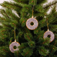 Ялинкова іграшка Chomik пластикові Пончики 3 шт, 8см, коричневі (5901292677169_1)