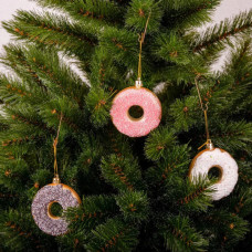 Ялинкова іграшка Chomik пластикові Пончики 3 шт, 8см, коричневі (5901292677169_1)