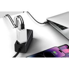Зарядний пристрій Baseus 2xUSB-C 65W + 1xUSB GaN + cable USB-C to USB-C 100W 1.0m white (CCGP120202)