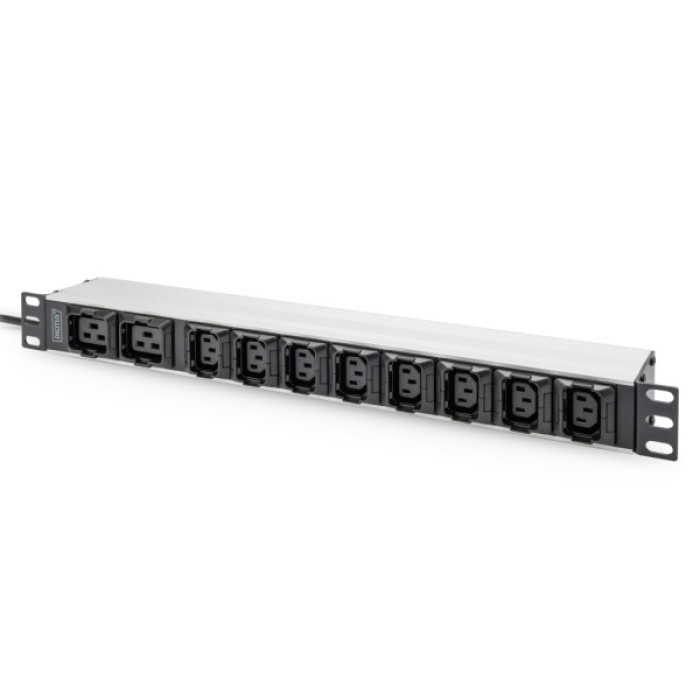 Силовий блок 19" 1U w/PDU 8xC13, 2xC19, 16A, 250V, вилка C20 Digitus (DN-95427)