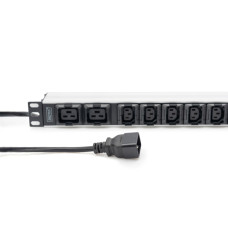 Силовий блок 19" 1U w/PDU 8xC13, 2xC19, 16A, 250V, вилка C20 Digitus (DN-95427)