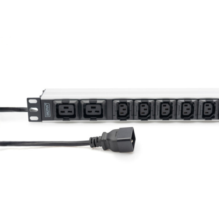 Силовий блок 19" 1U w/PDU 8xC13, 2xC19, 16A, 250V, вилка C20 Digitus (DN-95427)
