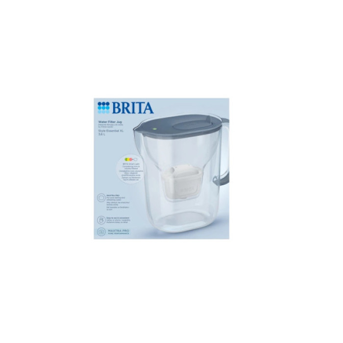 Фільтр-глечик Brita Style Essential XL MXPro 3.6л з картриджем сіро-блакитний (1058043)