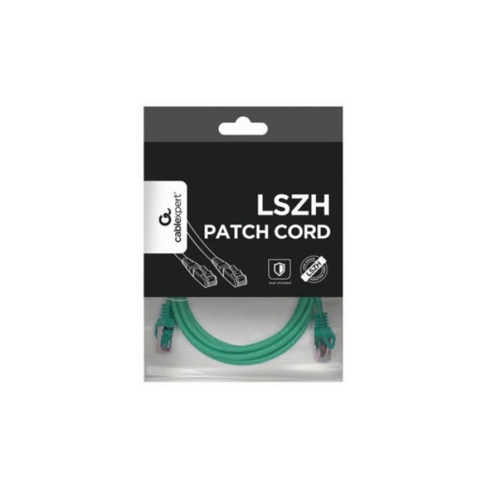 Патч-корд 2м S/FTP Cat 6A CU LSZH green Cablexpert (PP6A-LSZHCU-G-2M)
