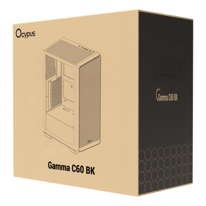 Корпус OCYPUS GAMMA C60 BK (GAMMA-C60-BKG000XX-GL)