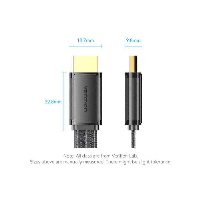 Кабель мультимедійний HDMI M to HDMI M 2.0m V2.1 8K60Hz flat Vention (ALKBH)