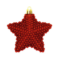 Ялинкова іграшка Christmas House Пластикові Зірки 6 шт Червоні (8718861623925)