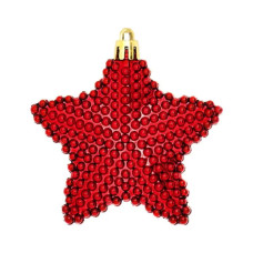 Ялинкова іграшка Christmas House Пластикові Зірки 6 шт Червоні (8718861623925)