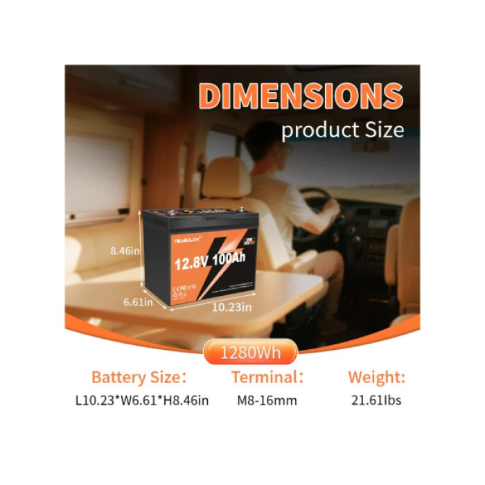 Батарея LiFePo4 YEAGULCH 12.8V - 100Ah (YEAGULCH-12,8V/100Ah)