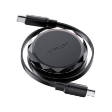 Дата кабель USB-C to USB-C 0.8m 60W dual retraction C13-03 Black Acefast (6974316280132)