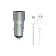 Зарядний пристрій XO 1xUSB + cable USB to Lightning TZ09 gray (6920680873517)