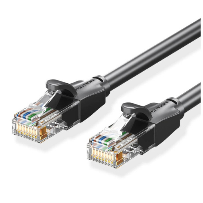 Патч-корд 8м, UTP cat 6 RJ-45 black Vention (IBEBK)