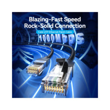Патч-корд 8м, UTP cat 6 RJ-45 black Vention (IBEBK)