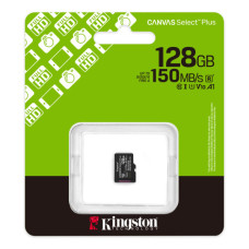 Карта пам'яті Kingston 128GB microSDXC class 10 UHS-I V10 A1 Canvas Select Plus (SDCS3/128GBSP)
