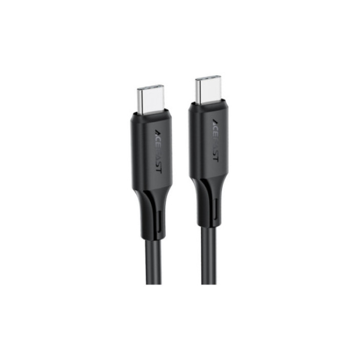 Дата кабель USB-C to USB-C 1.2m 3A 60W silicone black Acefast (6974316284161)