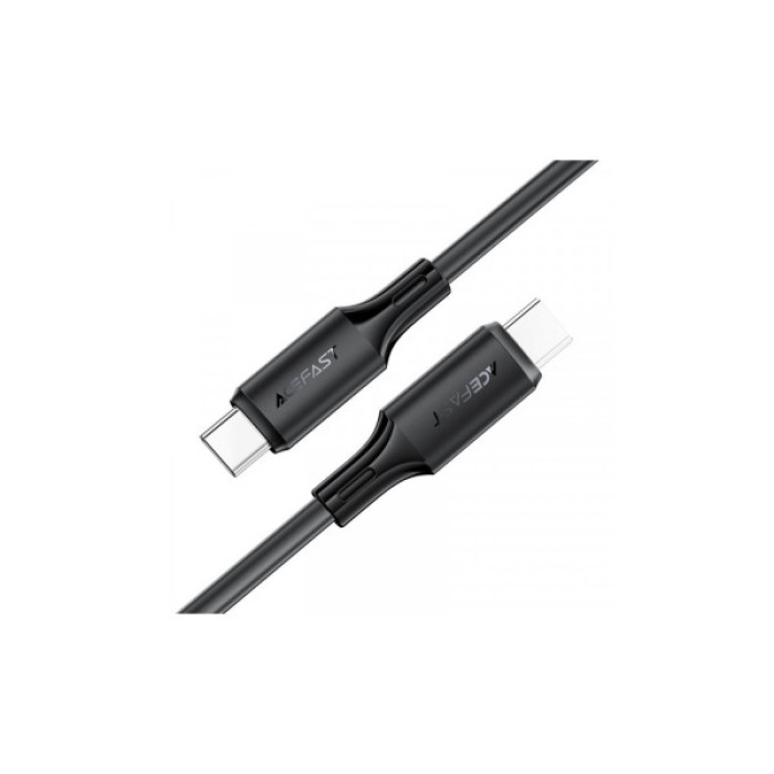 Дата кабель USB-C to USB-C 1.2m 3A 60W silicone black Acefast (6974316284161)