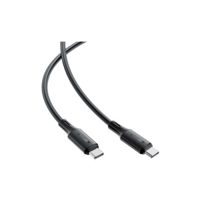 Дата кабель USB-C to USB-C 1.2m 3A 60W silicone black Acefast (6974316284161)