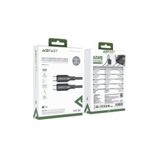 Дата кабель USB-C to USB-C 1.2m 3A 60W silicone black Acefast (6974316284161)