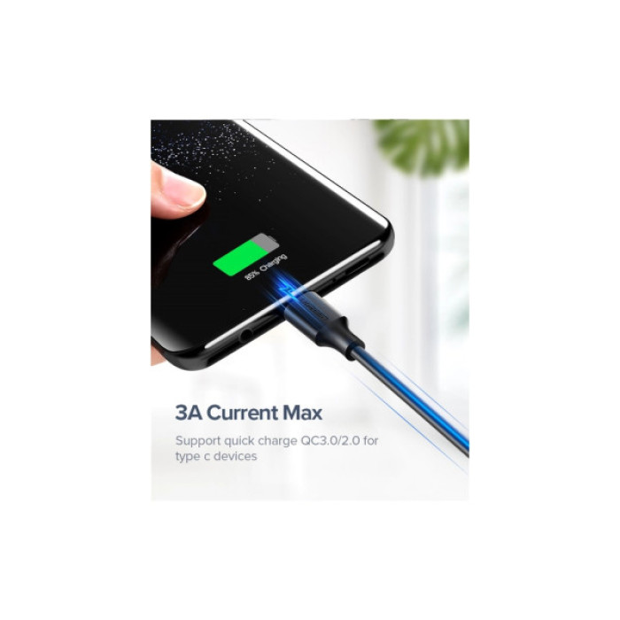 Дата кабель USB 2.0 AM to USB-C 0.25m 3A US287 black Ugreen (60114)