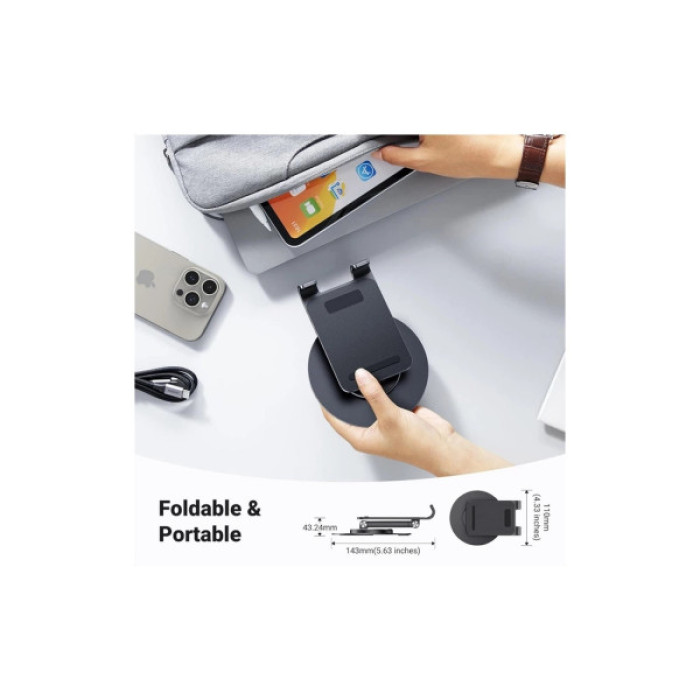 Підставка до планшета та телефона LP805 Swivel & Foldable Multi-Angle Phone Stand Black Ugreen (35152)