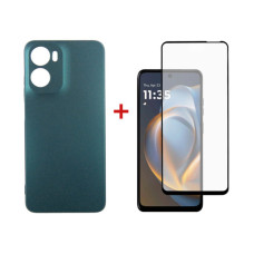 Чохол до мобільного телефона Dengos Motorola G05 Soft + glass (Green) (DG-KM-148)