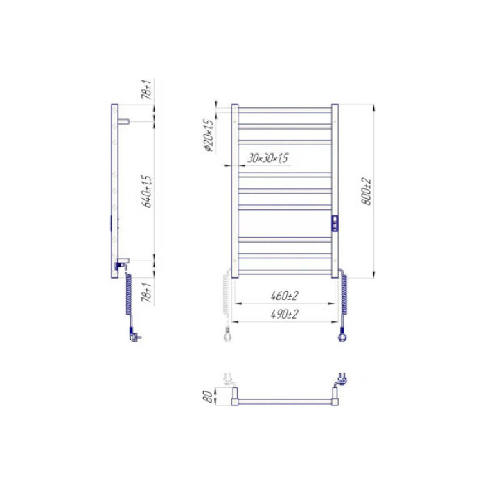 Сушарка для рушників MARIO Преміум Класік-ITR K (2.2.1608.03.G)