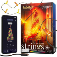 Гірлянда Twinkly Smart LED Strings USB 200 Candle-shaped RGB LEDs, Green Wire, USB-C 12м (TWKC200RGB-G)