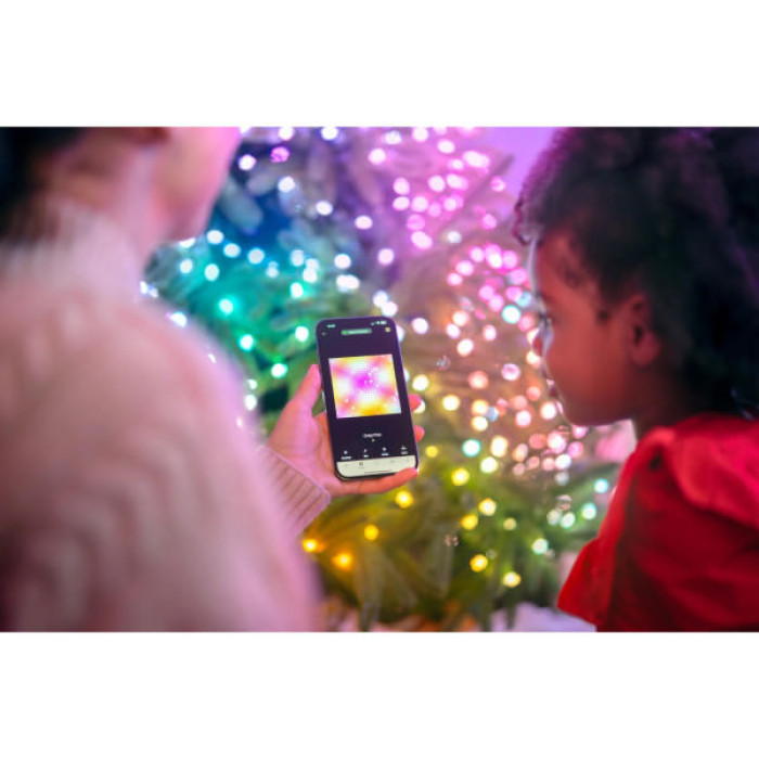 Гірлянда Twinkly Smart LED Strings USB 200 Candle-shaped RGB LEDs, Green Wire, USB-C 12м (TWKC200RGB-G)