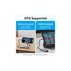 Концентратор Vention USB-C 5-in-1 HDMI + USB 3.0 + USB 2.0 + USB-C 2.0 + PD 100W (TGLHB)