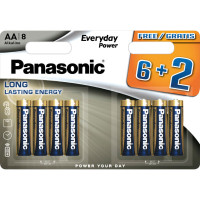 Батарейка Panasonic AA LR6 Everyday Power * 8(6+2) (LR6REE/8B2F)